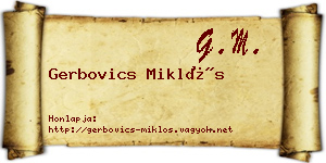 Gerbovics Miklós névjegykártya