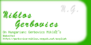 miklos gerbovics business card